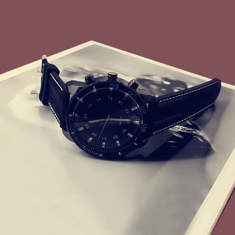 2018 esporte grande dial masculino feminino relógio de couro falso banda quartzo relógio de pulso presente casal