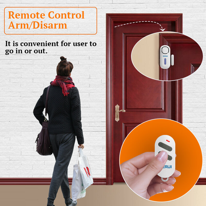 KERUI 120DB Wireless Door/Window Entry Security Burglar Sensor Alarm PIR Magnetic Smart Home Garage System Remote Control Led