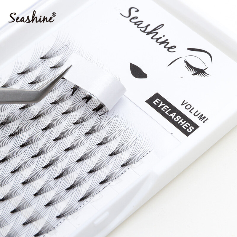Seashine – extensions de cils pour professionnels, en forme d'éventail, Volume russe, préfabriqués