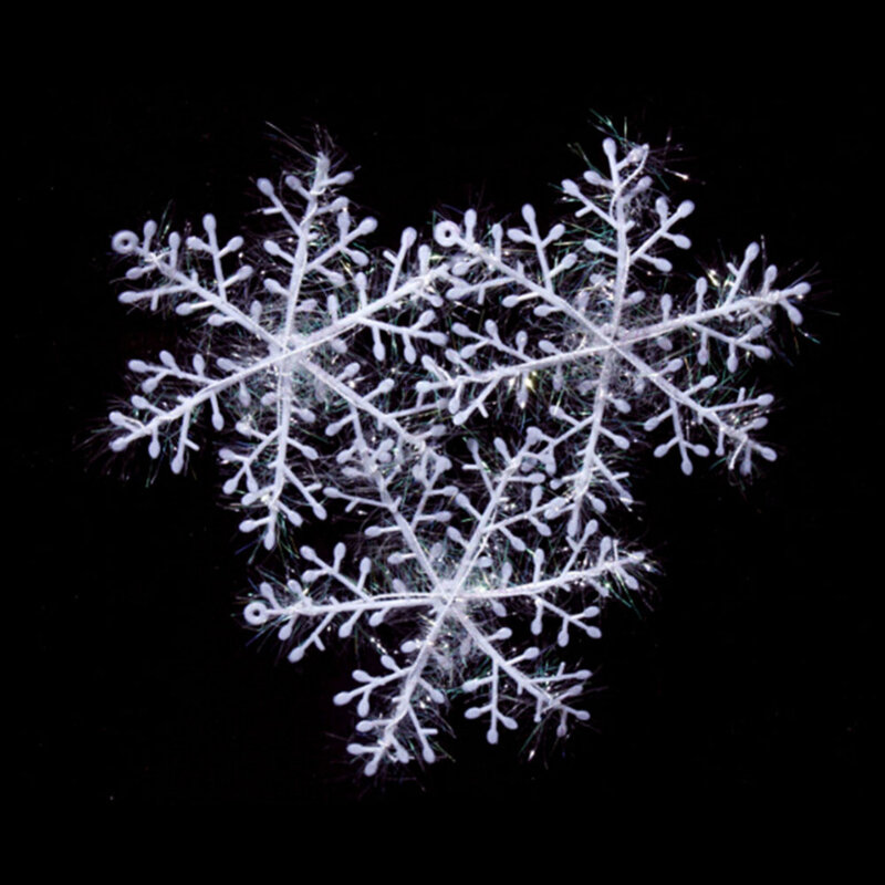 30 unids/lote de copo de nieve Artificial blanco, adornos para árbol de Navidad, fiesta, Navidad, decoración del hogar, 10cm de diámetro, envío directo