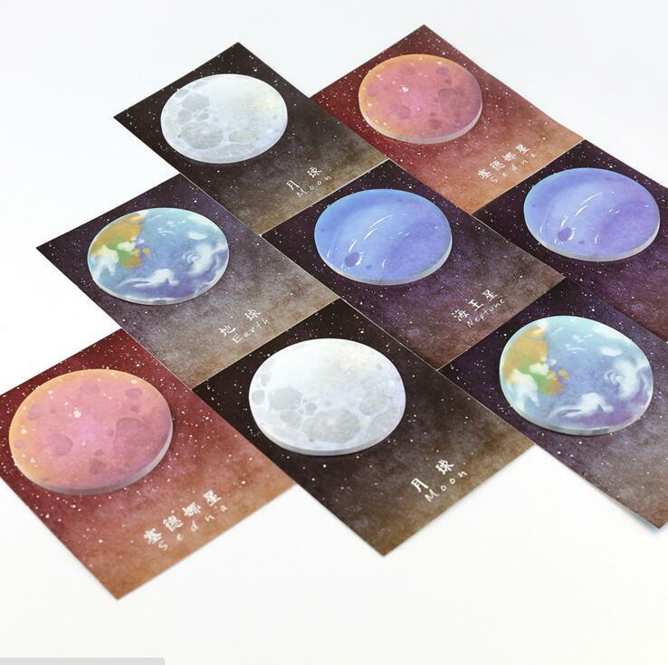สวยงาม Planet Memo Notepad Memo Pad Self-Adhesive Sticky Bookmark ส่งเสริมการขายของขวัญเครื่องเขียน