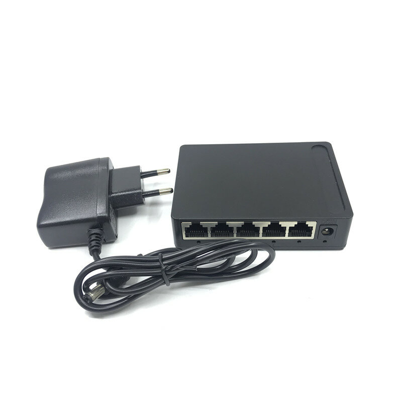 OEM factory Outlet  Brand 5 Port Gigabit Ethernet Switch cheapest network switches 10/100/1000mbps US EU plug switch lan combo