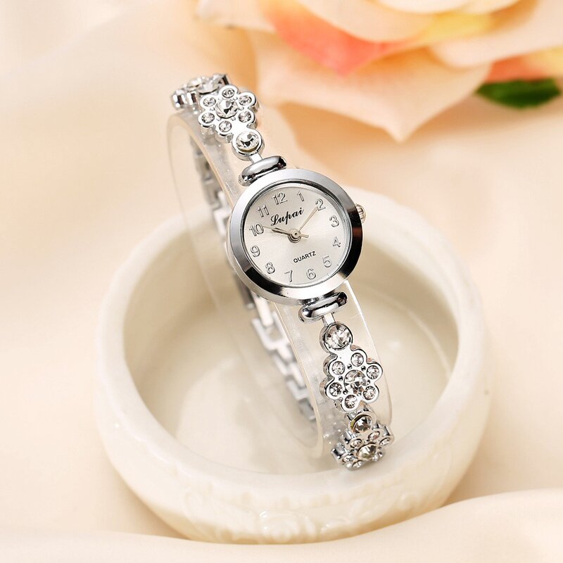 ساعة كوارتز عصرية غير رسمية للنساء الماس الفضة غرامة سوار السيدات ساعات المعصم montres فام ساعة اليد 2019