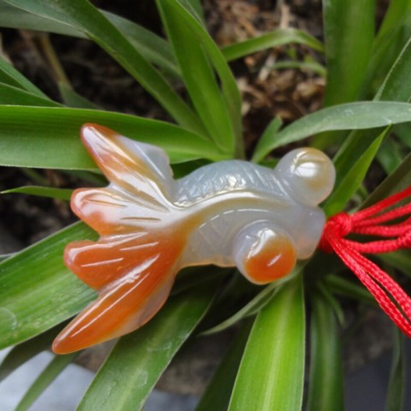 Collier pendentif poisson calcédoine naturelle, bijoux 100% naturels, cadeau, vente en gros