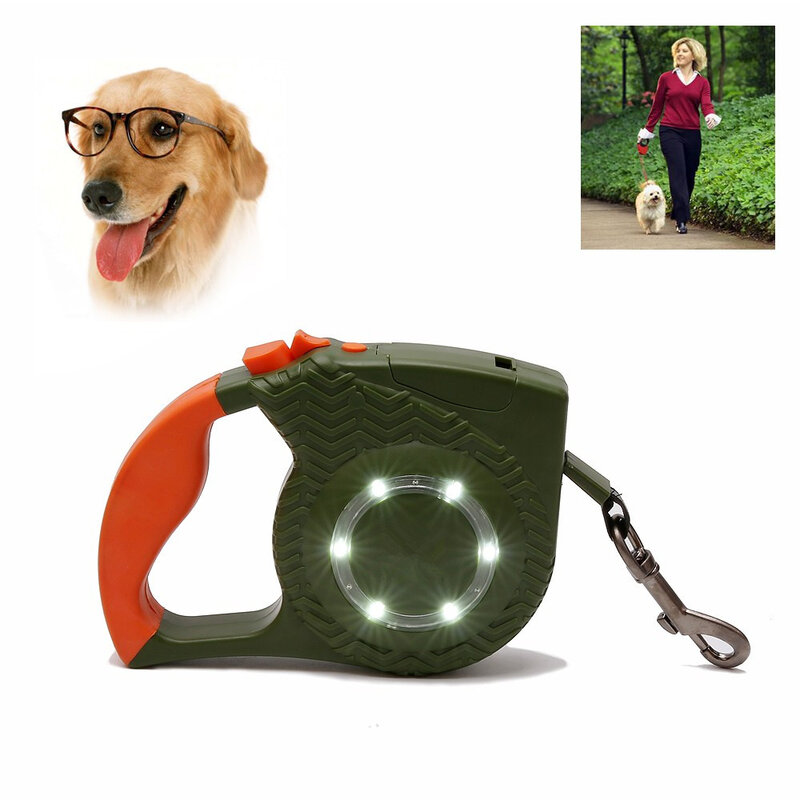 4M luces LED ABS Labrador Retriever BullDog plomo productos para mascotas automático retráctil mediano perro grande accesorios para correas 35KG