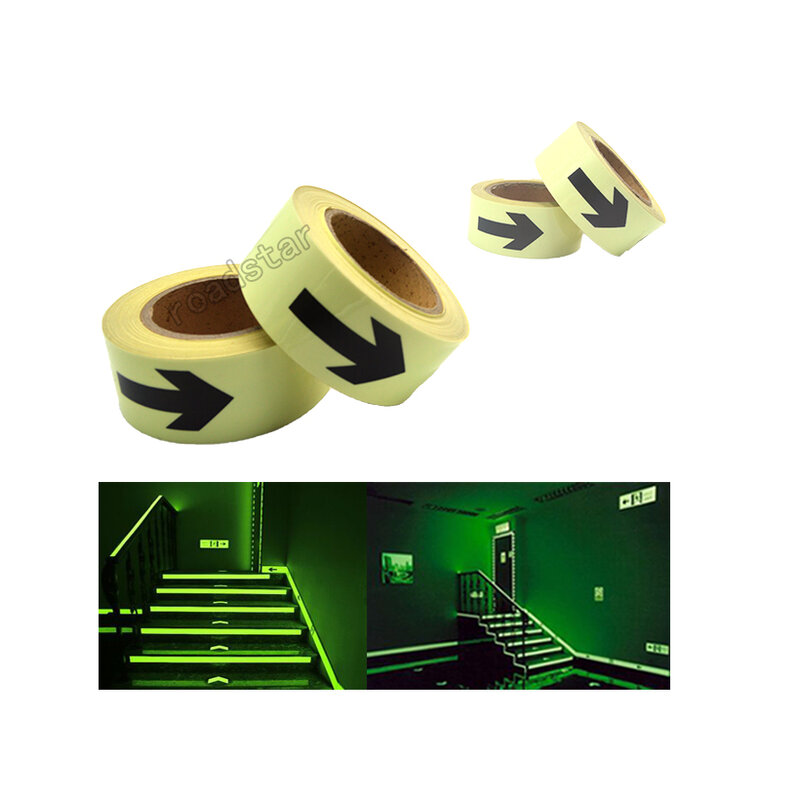 Roadstar 5CM X 5M Hot Sell 5cm Width Glow in The Dark Tape Lasting 4 Hours Luminous Film for Safety