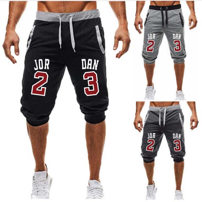 Qualidade Da Marca de Verão Novos calções Dos Homens Jordan 23 Impresso Moda Casual Homem Sweatpants Jogger calças Na Altura Do Joelho calções de Treino de Fitness