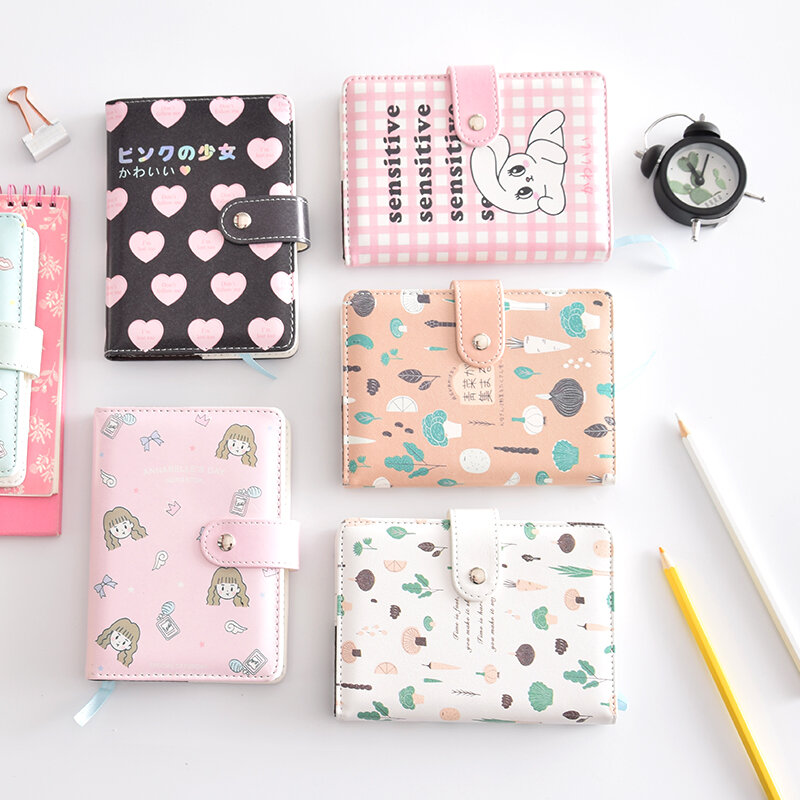 Cuaderno de mano de horario simple de Corea del Sur, práctico cuaderno de mano fresca pequeña, Cuenta de corazón de niña, lindo diario, regalos para estudiantes