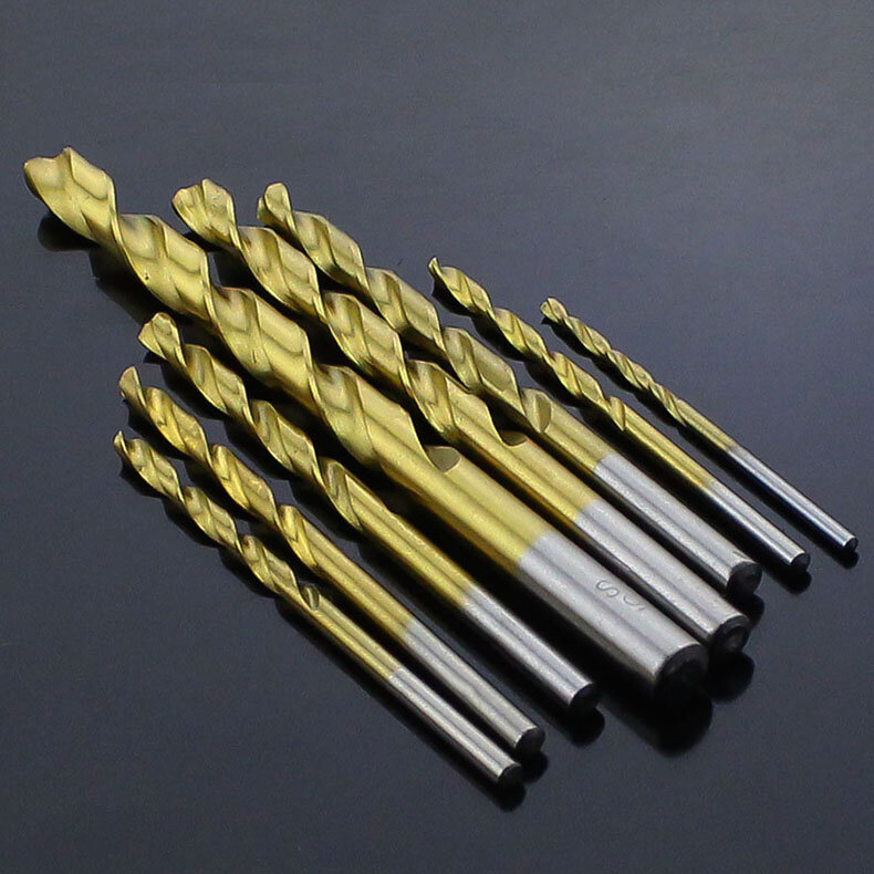 Broca giratoria de acero de alta velocidad HSS, broca de 1mm, 1,1mm, 1,2mm, 1,3mm, 1,4mm, 1,5mm, 1,6mm, recubierta de titanio, Metal, madera y plástico