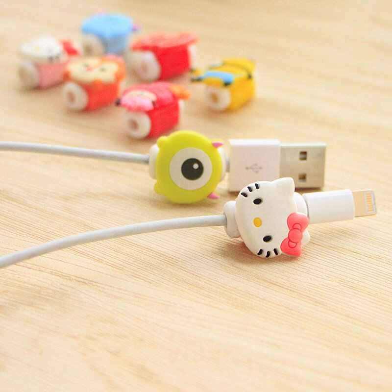 Cartoon cable protector for iphone cable Winder Cover Organizer Case  For USB Charging