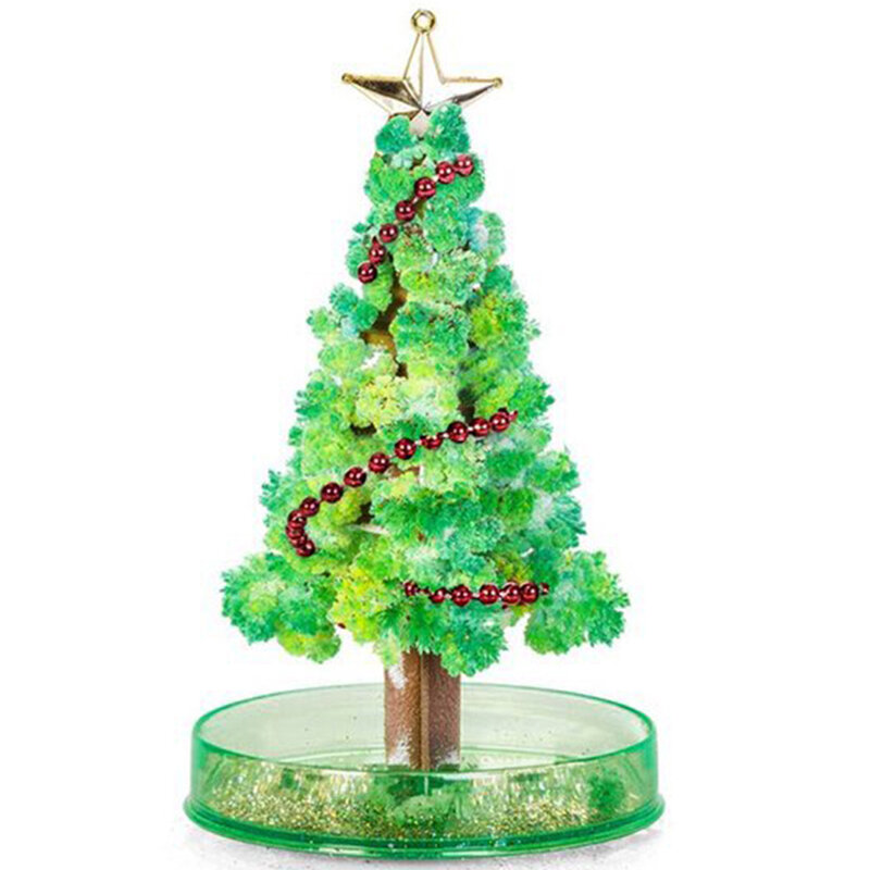 2019 170mm DIY 녹색 마술 성장 재미 있은 크리스마스 나무 마술 성장 종이 크리스탈 트리 참신 어린이 과학 완구 어린이위한