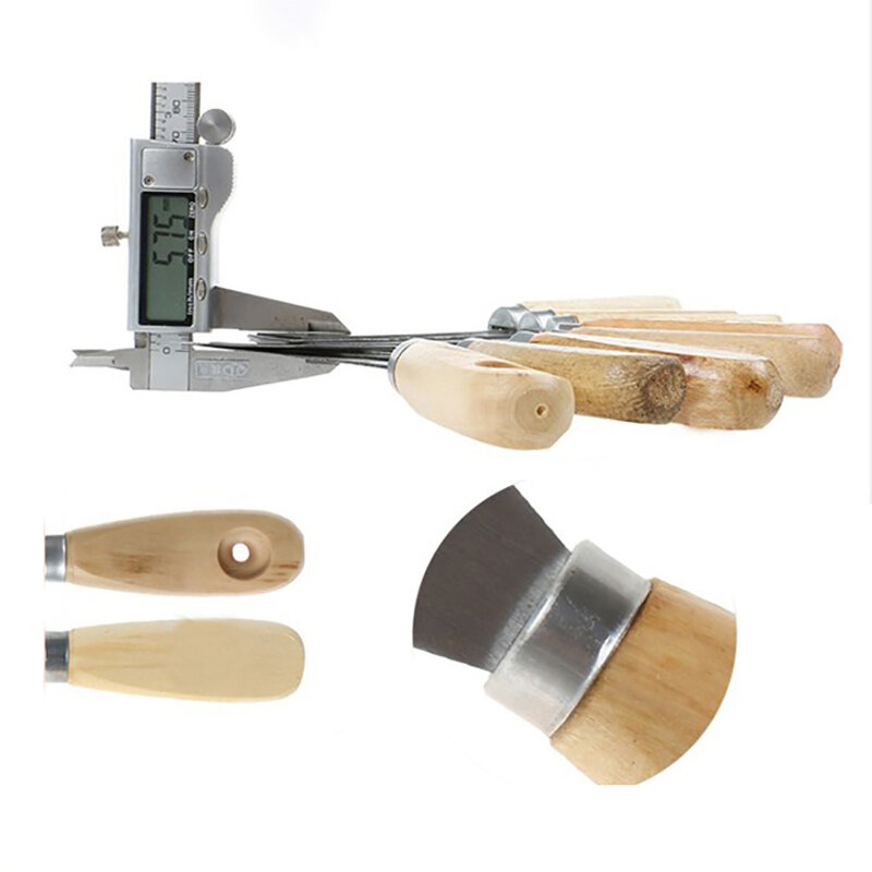 Cuchillo rascador de masilla con mango de madera y acero al carbono, herramienta de mano para enyesado de pared, 1 ", 1,5", 2 ", 2,5", 3 ", 4", 5"