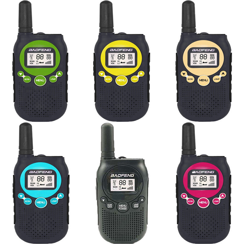 Baofeng-T6 Mini walkie talkie para crianças, rádio portátil em dois sentidos, FRS, PMR, interfone, transceptor de brinquedo, 0.5W, novo, 2019