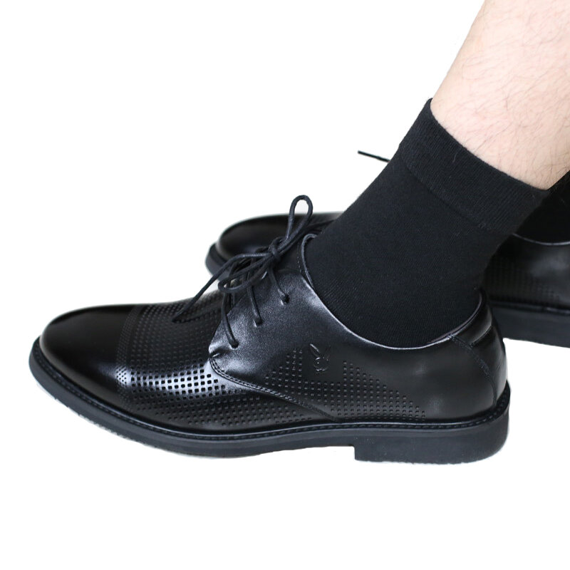 สินค้าใหม่มาใหม่ยี่ห้อ 5 คู่/ล็อตผู้ชายถุงเท้าผ้าฝ้ายและไม้ไผ่เส้นใยธุรกิจคลาสสิกผู้ชายถุงเท้าระงับกลิ่นกายชุดถุงเท้า