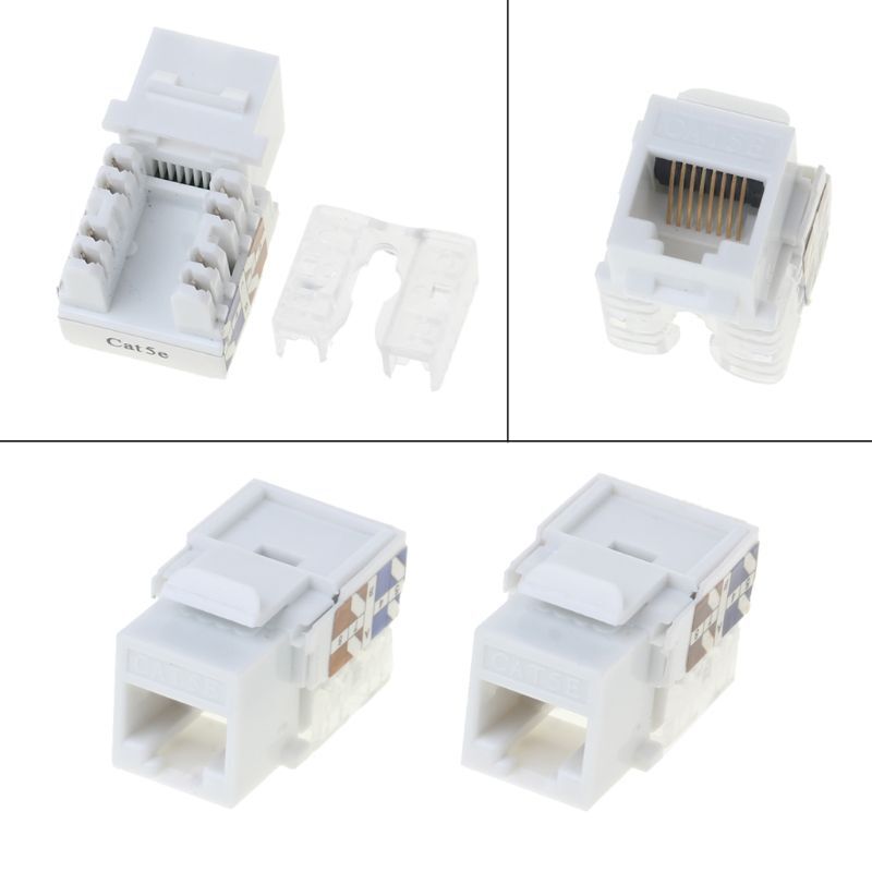 Adaptateur de connecteur de Module réseau CAT5e, câble Ethernet RJ45, 2 pièces, plaqué or