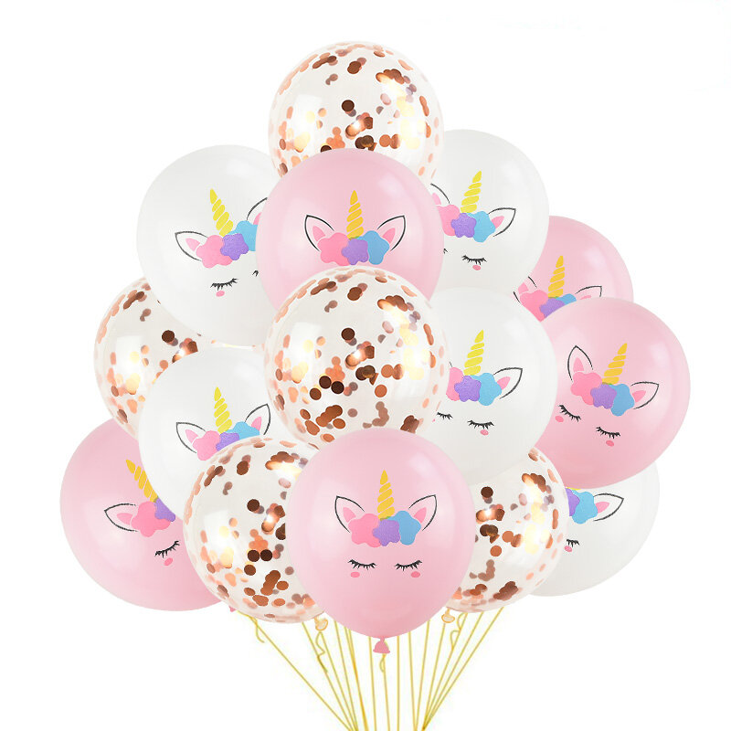 Ensemble de ballons en forme de licorne pour fête, 1 kit, avec confettis en latex pour décoration, anniversaire, pour enfants
