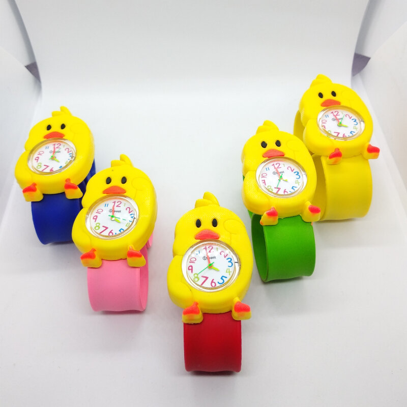 Jam Tangan Modis Anak-anak Jam Tangan Hewan Kecil Kuning Ayam Lucu Anak-anak Jam Tangan Kuarsa Anak Bayi Kedap Air untuk Hadiah Anak Perempuan Laki-laki