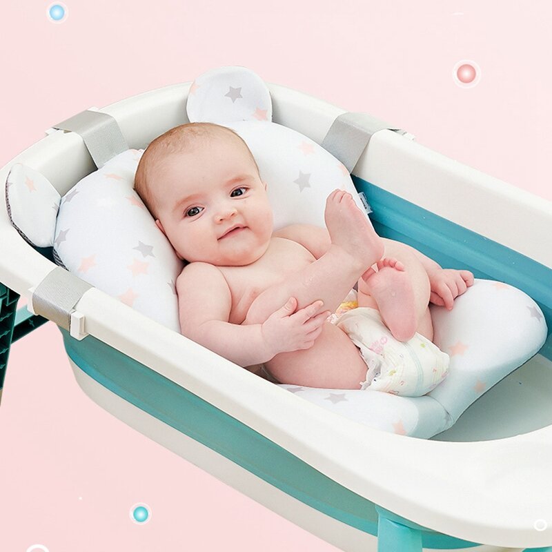 OLOEY Portátil Dos Desenhos Animados Banho de Chuveiro Banheira Pad Newborn Segurança segurança Do Bebê Almofada de Apoio Dobrável Suave Não-Deslizamento Banheira mat