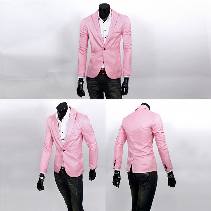 Neue Männer Einfarbig Business Kühlen Herbst Baumwolle Langarm Single Button Freizeit Anzug Koreanische Mode Slim Fit Casual Blazer