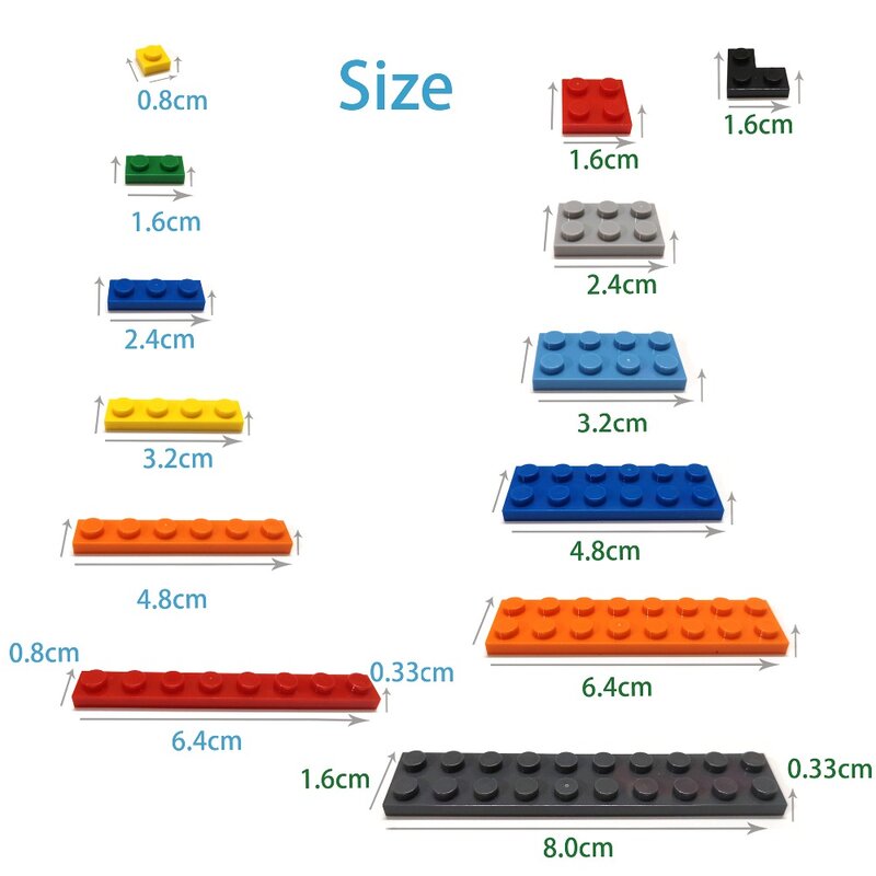40pcs DIY Building Blocks Thin Figures Bricks 1x10 Dots 12Color Educational Creative Size Compatible With 4477 Toys for Children