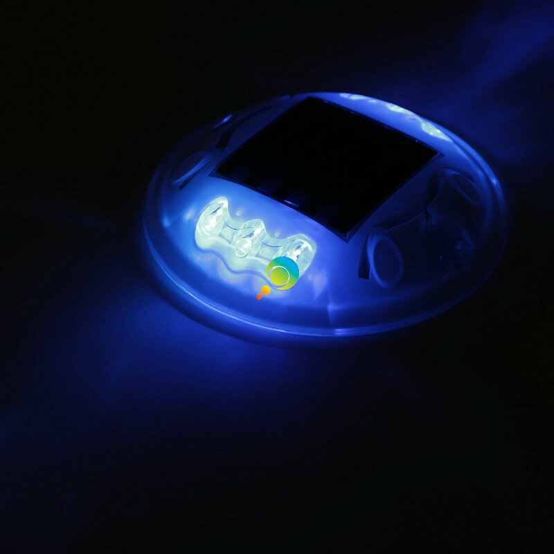 Niebieska dioda LED o wysokiej jasności migająca biała powłoka zasilany energią słoneczną plastikowy sygnalizator drogowy