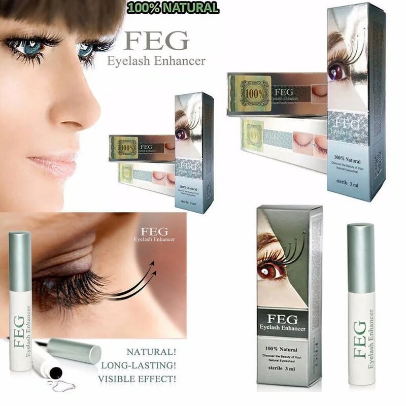 FEG 3 ml cejas pestañas potenciador líquido tratamiento largo más grueso maquillaje potente pestañas crecimiento suero cosméticos
