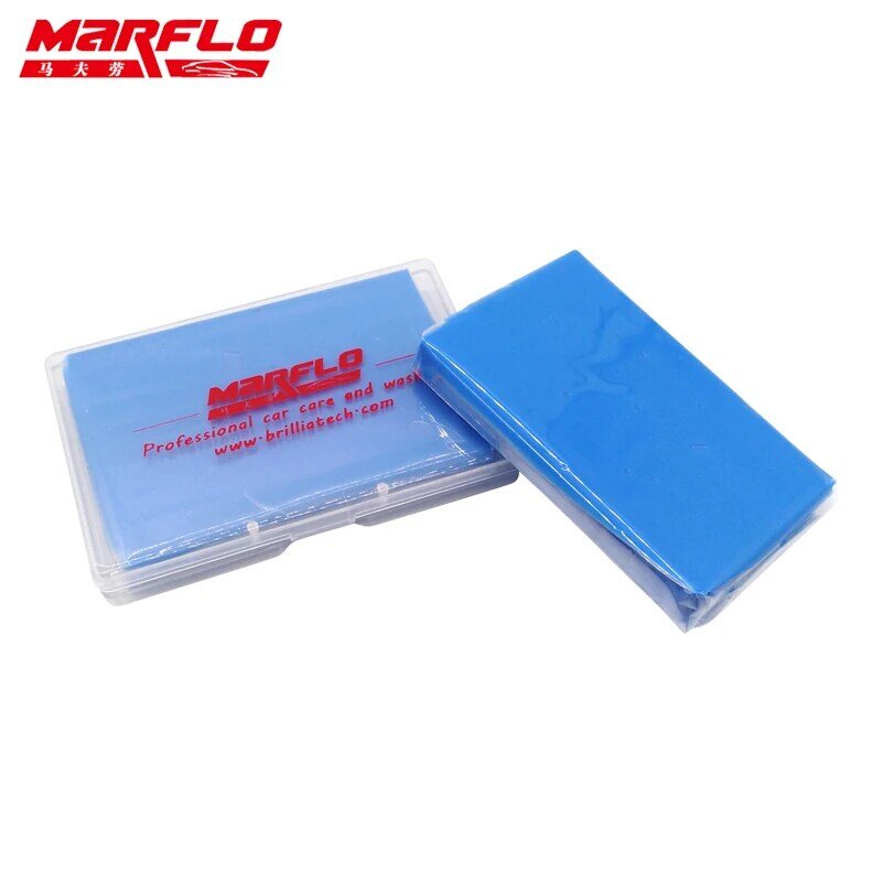 MARFLO 1Pc Magic Clay Bar ทำความสะอาดอัตโนมัติรายละเอียดเครื่องซักผ้ารถสีฟ้า100G แพคเกจ