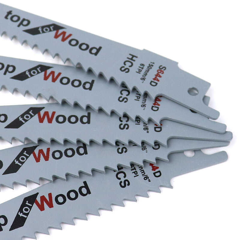 Juego de hojas de sierra recíproca S644D, 6 "/150mm, hoja de sierra de plantilla para cortar madera, PVC, plástico, madera contrachapada, herramientas de carpintería