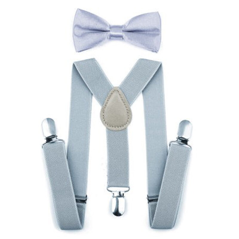 Conjunto de suspensórios e gravata borboleta infantil, conjunto de terno para festa de casamento, camisa para meninos e meninas