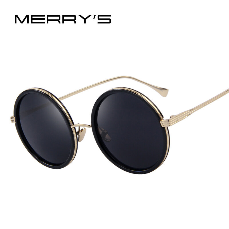 MERRYS-نظارات شمسية مستديرة للرجال والنساء ، نظارات شمسية فاخرة ، ماركة مصممة ، حماية من الأشعة فوق البنفسجية 400