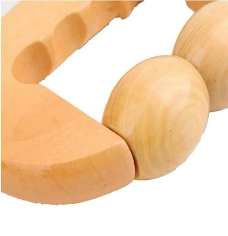 HANRIVER-masajeador de madera, rodillo de dos bolas, mezcla de lotes de masaje corporal portátil