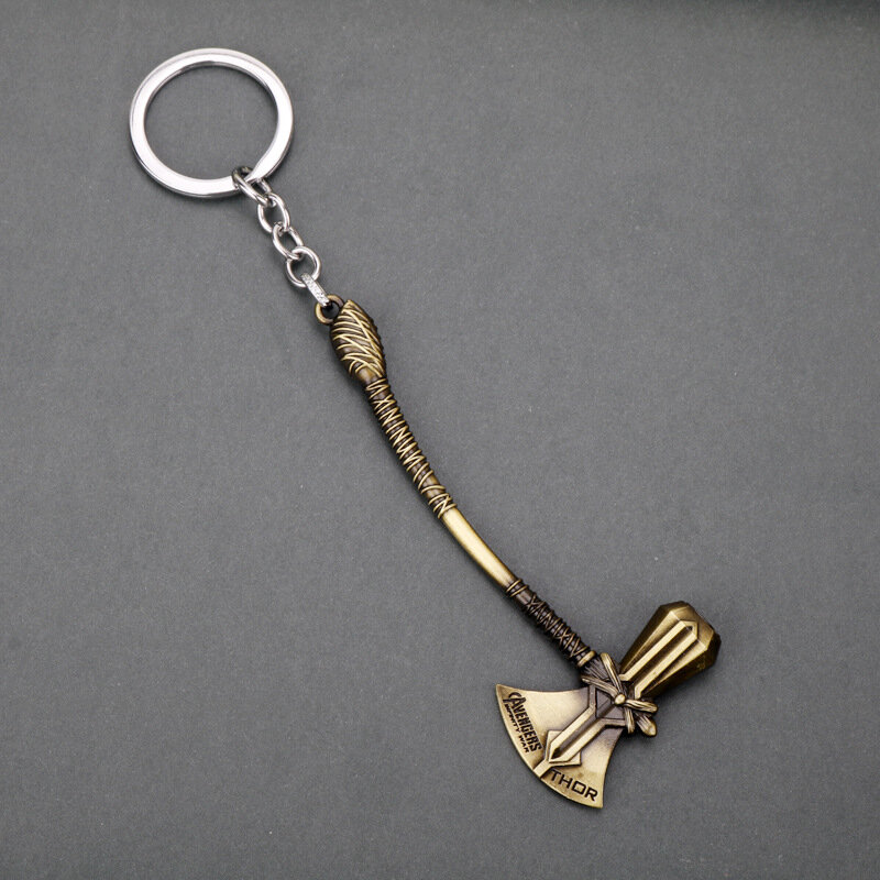 Avengers Endgame Thor Stormbreaker Keychain Cosplay Prop Metal Accessories Key Chain Keyring Storm axe Thor Odinson
