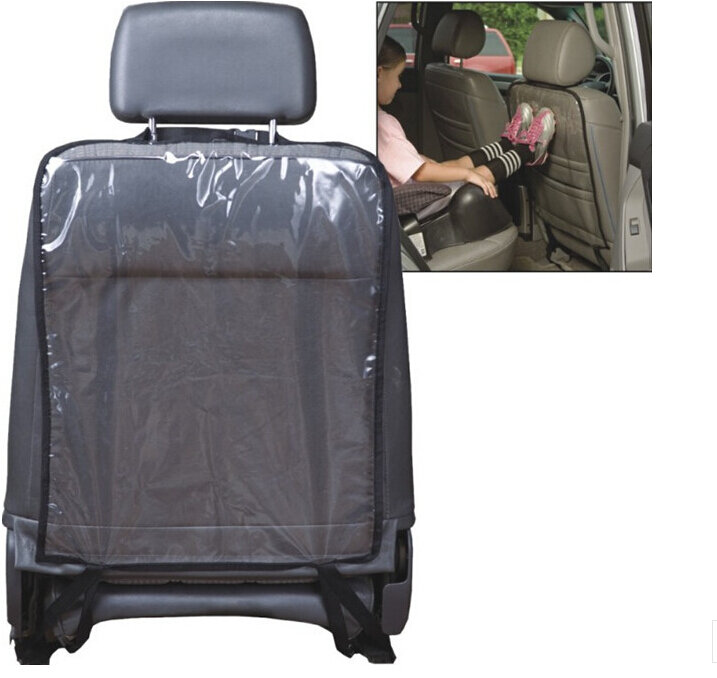 2 pçs/lote pvc transparente acessórios do bebê anti kick ferramenta saco, capa de proteção do assento traseiro protetor folha auto forro esteira do veículo