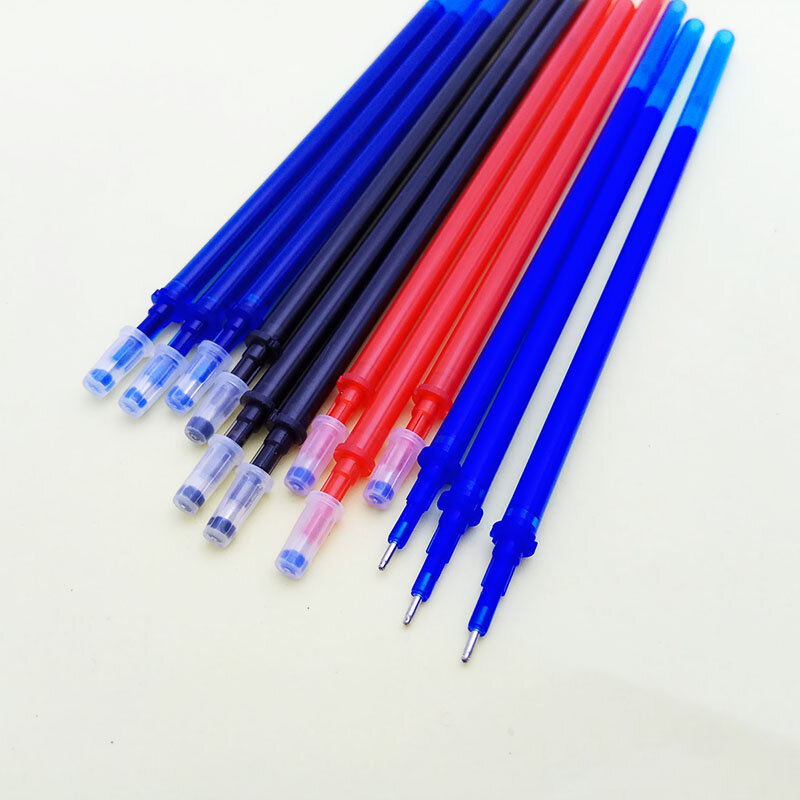 10pcs/ste Magic Erasable Pen Refil Office Signature Gel Pen 0.5mm Blue Black Writing Tools Material Escolar