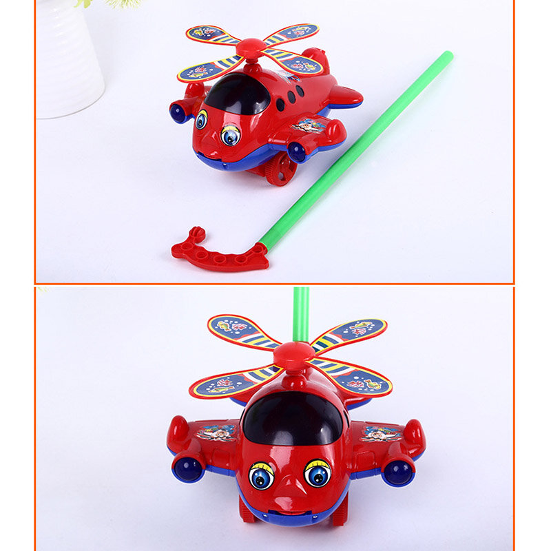 Penjualan Laris Mainan Bantu Jalan Bayi Kereta Dorong Dorong Dorong Tangan untuk Kereta Dorong Pesawat Mainan Anak-anak Di Luar Ruangan Mainan Anak-anak Kereta Dorong Bayi