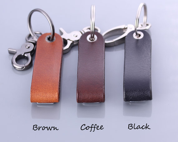 Monogram Leather Keychain - Personalized Keychain - Initial Leather Keychain - I love you Big Time Keychain - Gift for Him - Hus