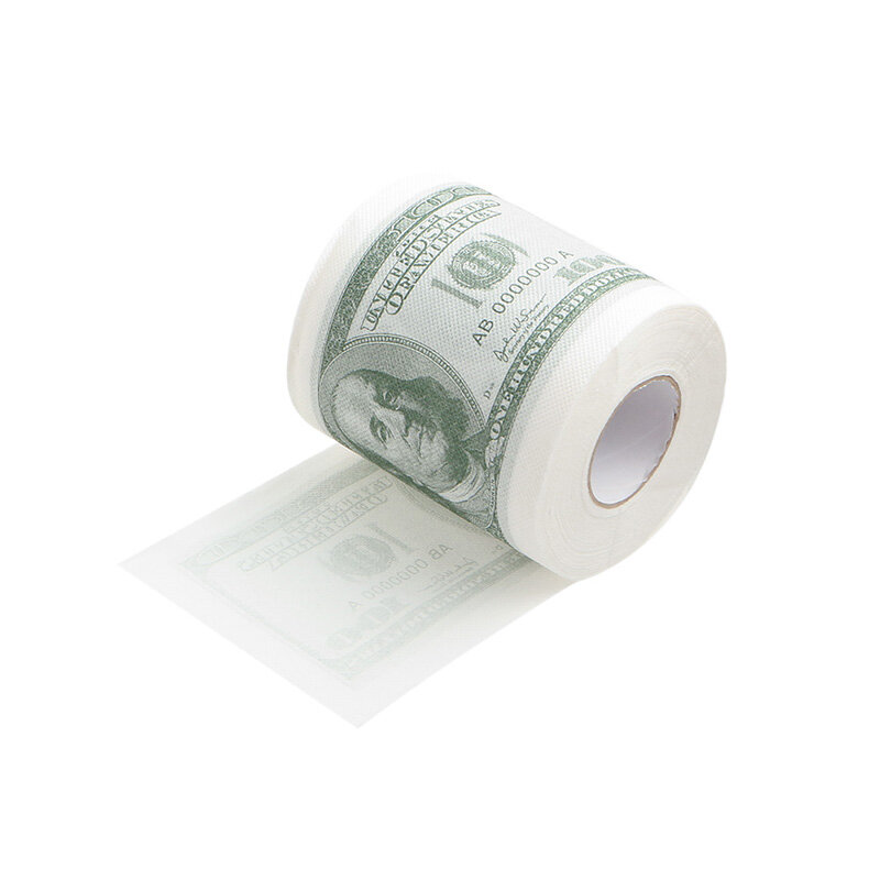 1Pc Grappige Honderd Dollar Bill Toilet Roll Paper Geld Roll $100 Novel Gift