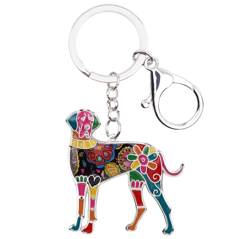 Wveni – porte-clés chien grand danois en métal émaillé, breloque pour sac à main, accessoires, nouveaux bijoux animaux à la mode pour femmes
