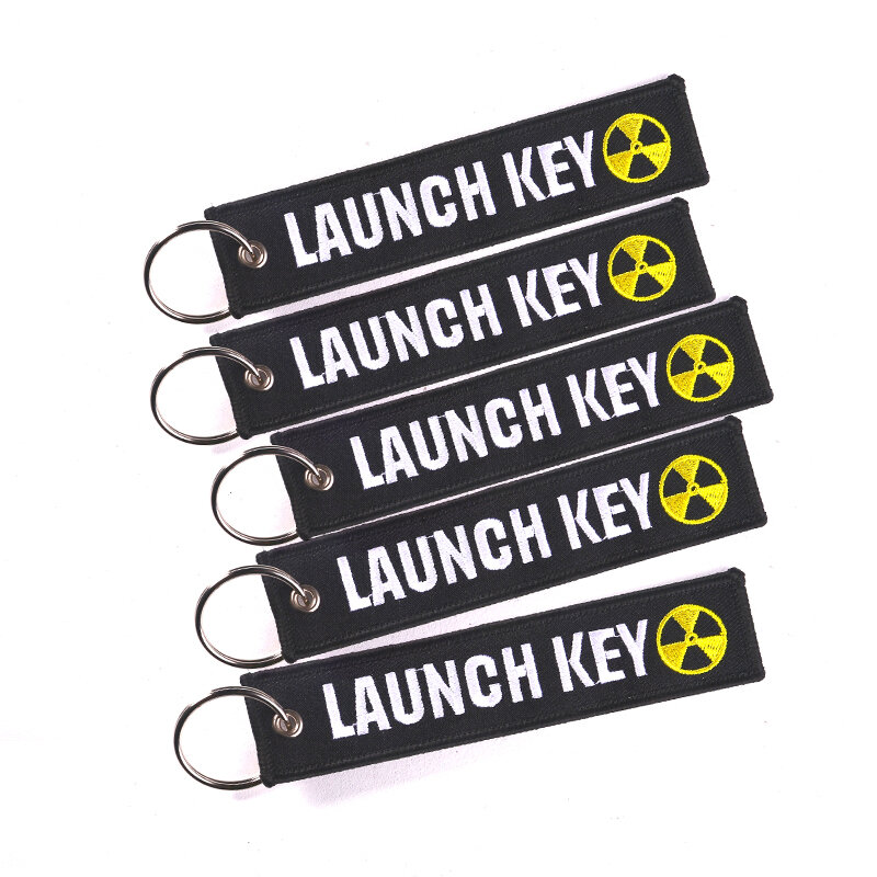 Porte-clés de lancement pour motos et scooters, 3 pièces/lot, bijoux brodés, porte-clés nucléaire