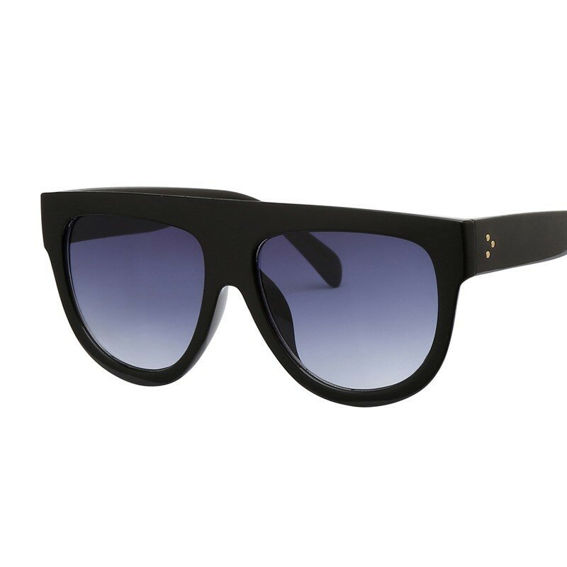 Płasko zakończony ponadgabarytowych kobieta okulary Retro kształt tarczy Luxy marka projekt duże oprawki nit odcienie okulary kobieta UV400 okulary