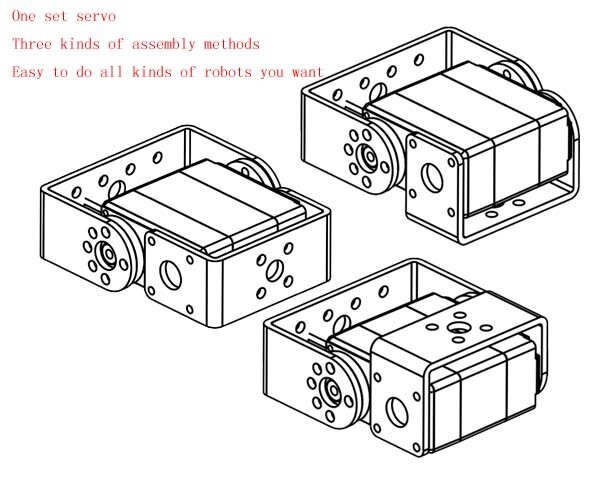 Digital Arduino Servo com Longo e Curto Straight U Mouting, Metal Gear, 1X Robô, 25kg, RDS3225