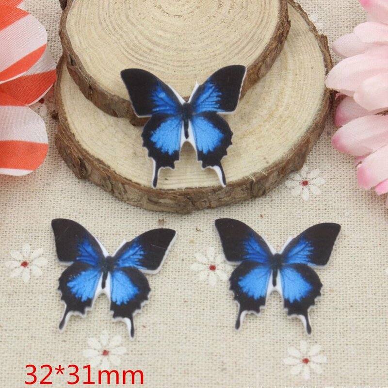 Cabochões de resina 5-kawaii, artesanato de decoração diy, resina planar de borboleta