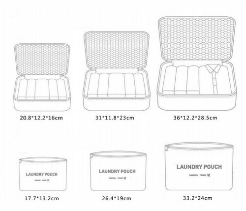 6 PCS Reizen Opbergtas Set Voor Kleding Tidy Organizer Garderobe Koffer Pouch Travel Organizer Bag Case Schoenen Verpakking Kubus tas