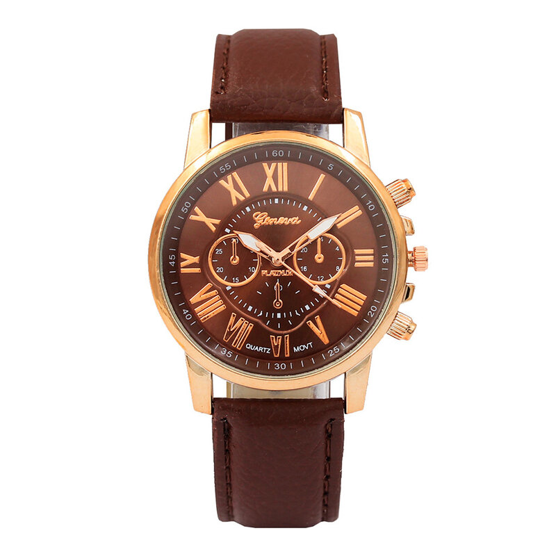 New Top Luxury Women's Watch Roman Numerals PU Leather Strap Analog Quartz Watch Ladies Casual Wrist Watches saat erkekler /PT