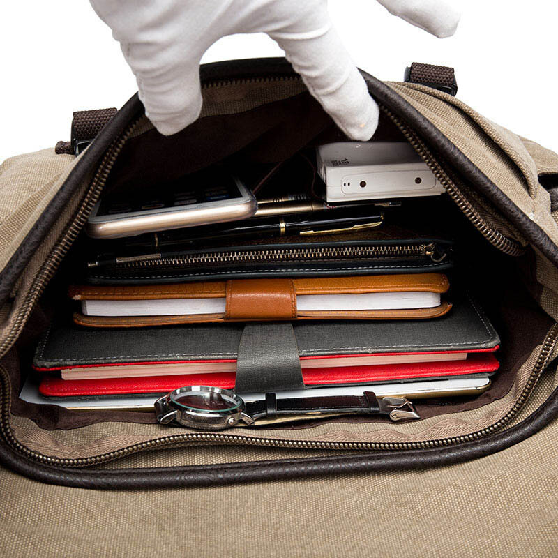 Porte-documents Vintage pour hommes, sac à bandoulière de voyage, sacoche en toile décontractée, sac Patchwork multifonction pour ordinateur portable