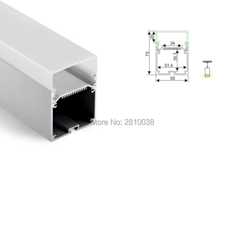100X1 M Bộ/Lô Al6063 T6 nhôm hồ sơ cho dải dẫn và Sâu U lõm nhôm led hồ sơ cho hệ thống treo chiếu sáng