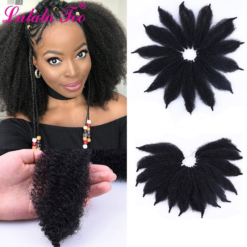 Extensiones de cabello trenzado Afro Marley para mujer, pelo suave y rizado de ganchillo sintético, fibra de alta temperatura, 8"