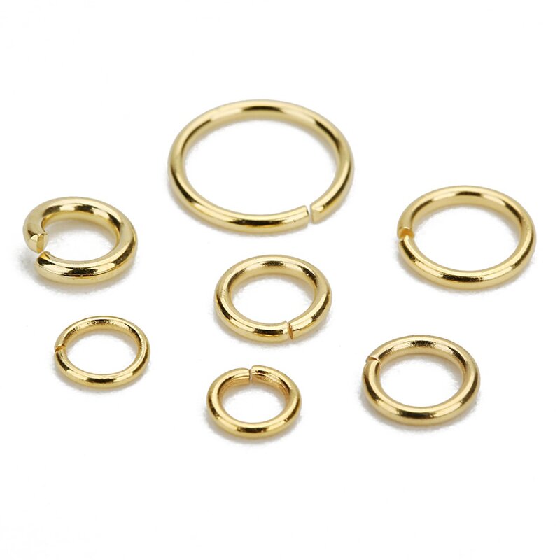 Sauanut 1 Pak Baja Tahan Karat Cincin Lompat Terbuka Emas Perak Konektor Cincin Pemisah Loop Ganda untuk Pemasok Perhiasan Kalung DIY