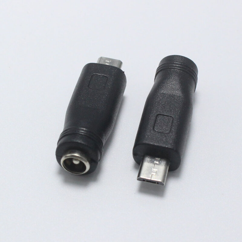 EClyxun 1pcs 5.5 x 2.1 mm Female to Mini / Micro USB Male 5 Pin DC Power Plug 90 / 180 Degrees Connector Adapter for V8 Android