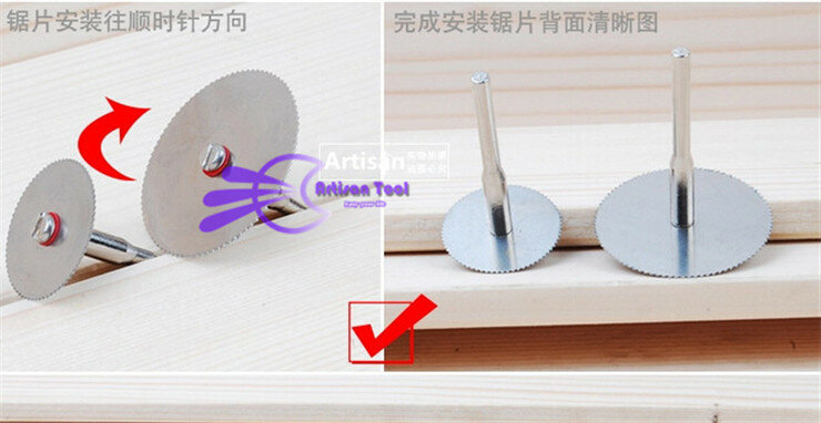 Cortador de madeira lâminas circulares 22mm 25mm 32mm + 2 peças de disco de serra de haste para ferramentas rotativas